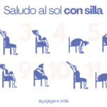 saludo al sol con silla - yogagara - india